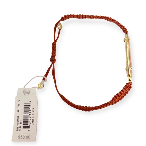 KENDRA SCOTT Elle Bracelet Friendship Macrame Band Bronze Rust GoldStone NWT - Picture 5 of 7
